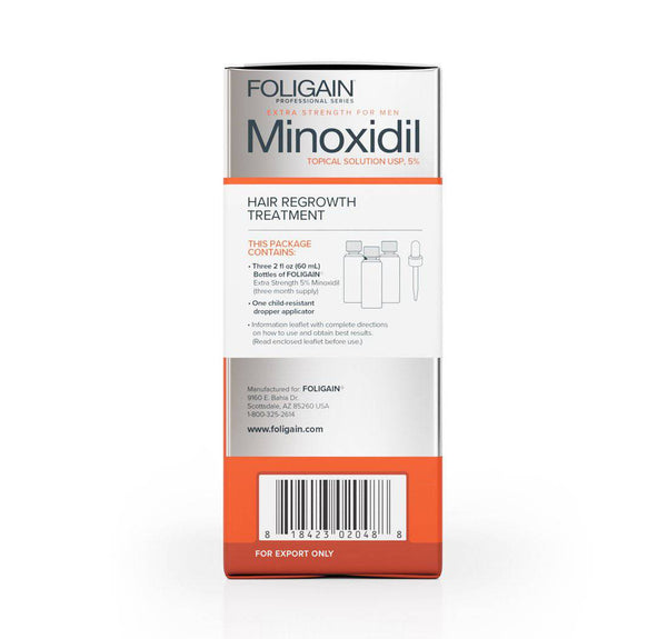 FOLIGAIN Minoxidil 5% Hair Regrowth Treatment For Men 12 Month Supply - FOLIGAIN EUROPE