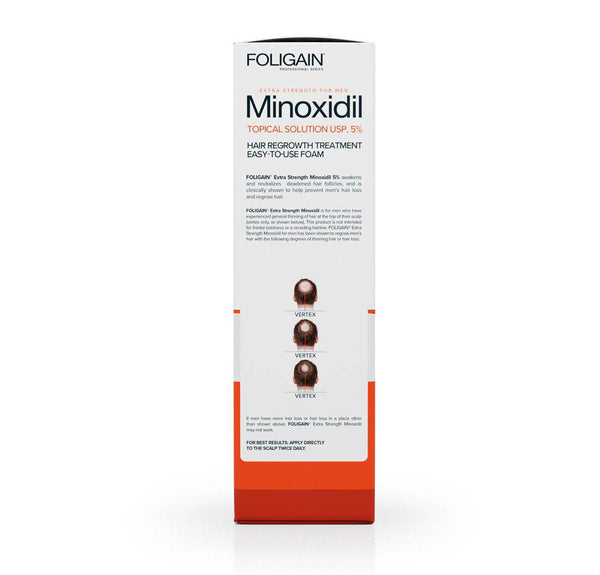 FOLIGAIN Minoxidil 5% Hair Regrowth Foam For Men 6 Month Supply - FOLIGAIN EU