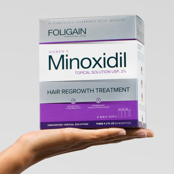 FOLIGAIN Minoxidil 2% Trattamento per la ricrescita dei capelli per donne Fornitura per 6 mesi